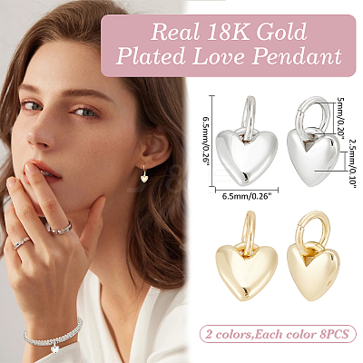 16Pcs 2 Colors Brass Pendants KK-ME0002-17-1