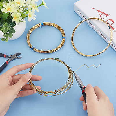3 Bundles 3 Size Brass Craft Wire Sets CWIR-BC0001-41-1