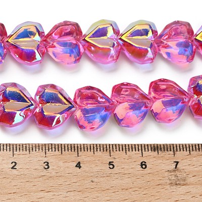 Electroplate Transparent Glass Beads Strands EGLA-B012-AB07-1