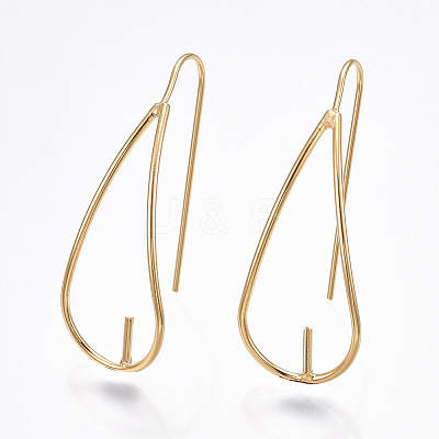 Brass Earring Hook X-KK-T038-303G-1