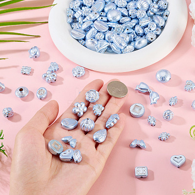 100G Pearlized Opaque Acrylic Beads OACR-TA0004-32D-1