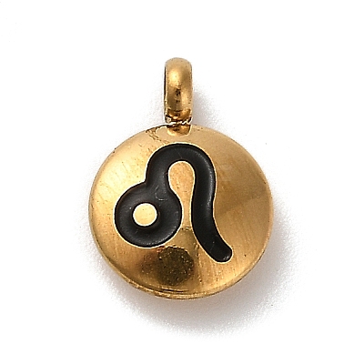 304 Stainless Steel Black Enamel Charms LS-STAS-R009-02G-07-1