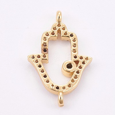 Brass Micro Pave Cubic Zirconia Links ZIRC-E149-12G-1