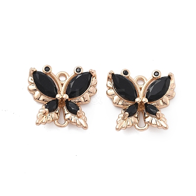 Brass Glass Connector Charms KK-B125-08G-1