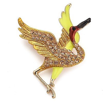 Red-crowned Crane Enamel Pins JEWB-S035-01G-02-1