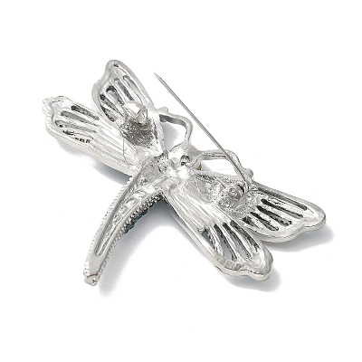 Dragonfly Alloy Rhinestone Brooches for Backpack Clothes JEWB-M067-05B-P01-1