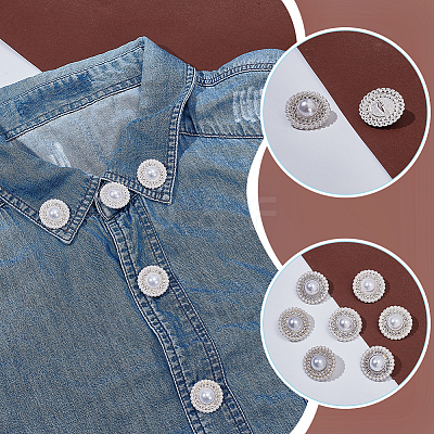 36Pcs 1-Hole Zinc Alloy Shank Buttons BUTT-AR0001-30-1