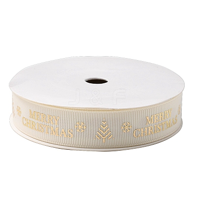 Flat Christmas Theme Polyester Grosgrain Ribbon OCOR-YWC0001-01A-01-1