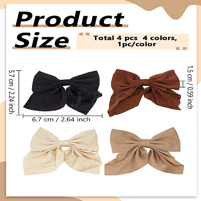 4Pcs 4 Colors Bowknot Polyester Alligator Hair Clips PHAR-LP0002-39-1