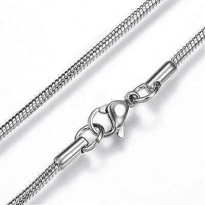 304 Stainless Steel Snake Chain Necklaces NJEW-D285-03-1