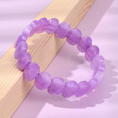 Oval Natural Malaysia Jade Beaded Stretch Bracelets G-P589-02A-03-1