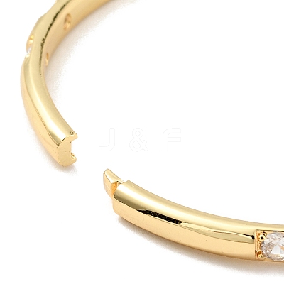 Clear Cubic Zirconia Hinged Bangle for Women BJEW-G643-02G-1