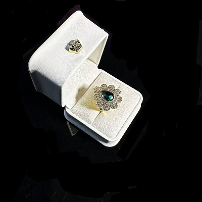 Alloy Rhinestone Pendants Necklace & Stud Earrings & Rings Sets for Women FS-WGBD3A6-02-1
