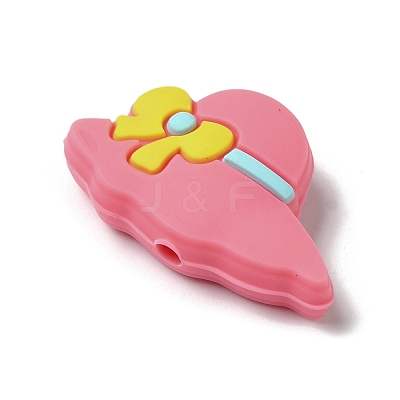 Hat with Bowknot Silicone Focal Beads SIL-M006-04C-1