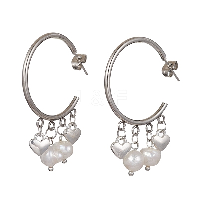 304 Stainless Steel Half Hoop Earrings EJEW-JE05590-03-1