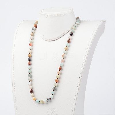 Natural Flower Amazonite Necklaces NJEW-D264-01-1