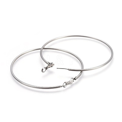 Tarnish Resistant 201 Stainless Steel Hoop Earrings EJEW-F188-24P-E-1