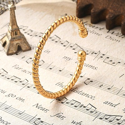 Brass Cuff Bangles BJEW-F482-03G-1