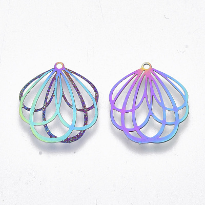 Ion Plating(IP) 304 Stainless Steel Filigree Pendants STAS-R102-07-1