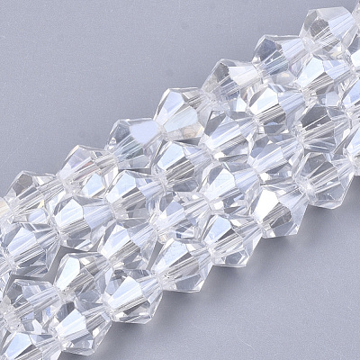 Electroplate Glass Beads Strands EGLA-Q118-8mm-A15-1