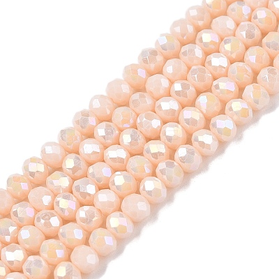 Electroplate Glass Beads Strands EGLA-A044-P4mm-B05-1