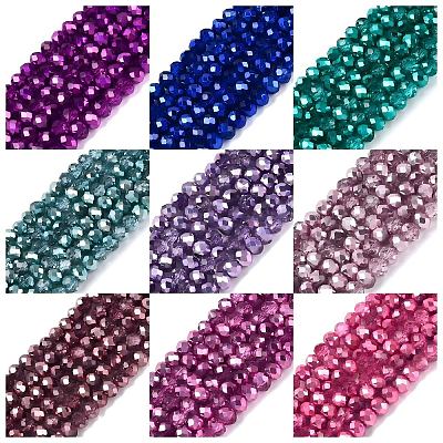 Transparent Electroplate Glass Beads Strands EGLA-Q131-01A-1
