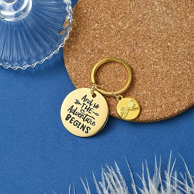 201 Stainless Steel & Alloy Enamel Keychain KEYC-YW00103-01-1