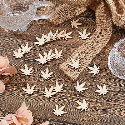 60Pcs Wood Pendants WOOD-FH0002-30C-1