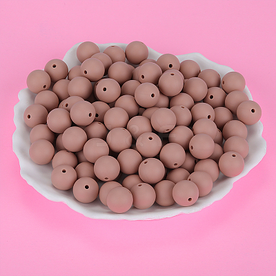 Round Silicone Focal Beads SI-JX0046A-111-1