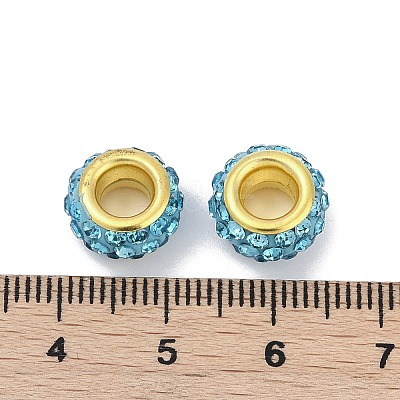 Alloy Rhinestone Clay Pave Beads ALRI-D300-04G-09-1
