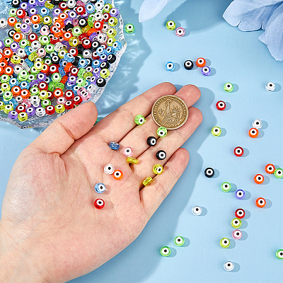 360Pcs 9 Colors Transparent & Printed Acrylic Beads OACR-DC0001-40-1