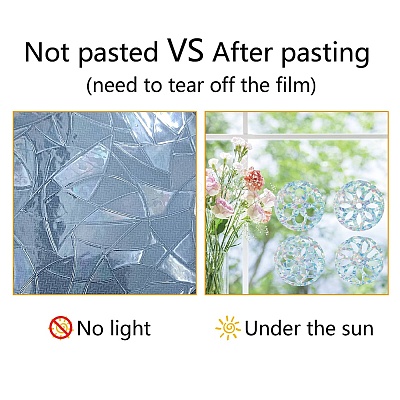 Waterproof PVC Colored Laser Stained Window Film Static Stickers DIY-WH0314-106-1