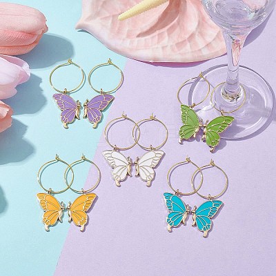 Alloy Enamel Wine Glass Charms AJEW-JO00240-1