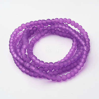 Baking Paint Transparent Glass Bead Strands X-GLAA-S031-4mm-36-1