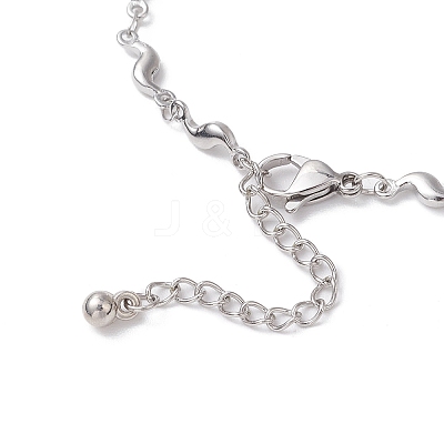 304 Stainless Steel Wave Link Chain Anklets AJEW-AN00641-02-1