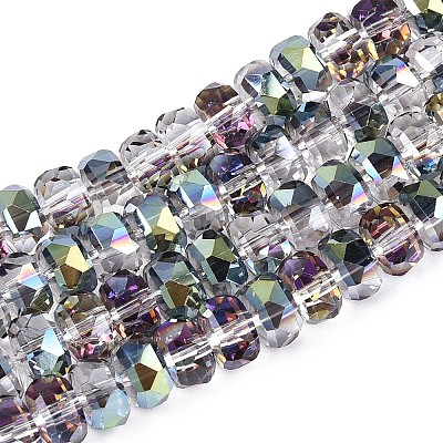 Electroplate Transparent Glass Beads Strands EGLA-N022-04A-D04-1