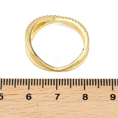 Brass Micro Pave Cubic Zirconia Finger Rings RJEW-D340-01G-01-1