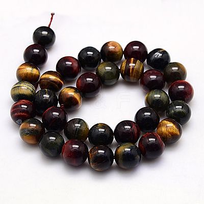 Natural Tiger Eye Beads Strands G-G448-12mm-21AB-1