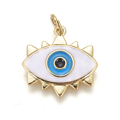 Brass Enamel Pendants KK-L185-05G-1