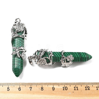Synthetic Malachite Big Pointed Pendants G-A172-16F-1