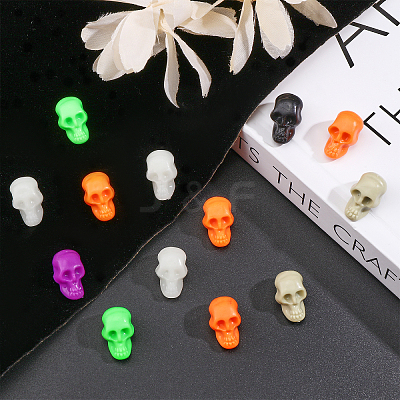 120Pcs 6 Colors Halloween Plastic Beads KY-CA0001-46-1