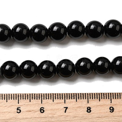 Natural Black Obsidian Beads Strands LS-G-L632-A01-8mm-1