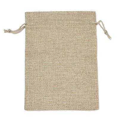 Christmas Printed Burlap Packing Pouches Drawstring Bags ABAG-Q053-02B-07-1