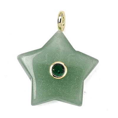 Natural Green Aventurine Pendants G-Z157-01G-05-1