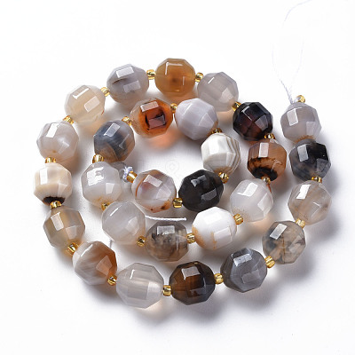 Natural Striped Agate/Banded Agate Beads Strands G-T131-120-1