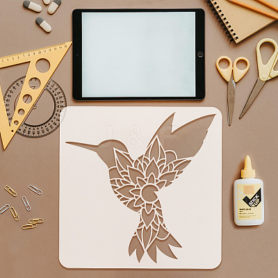 2Pcs 2 Styles PET Hollow Out Drawing Painting Stencils DIY-WH0394-0373-1