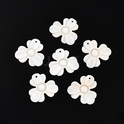 Natural Freshwater Shell Carved Pendants SHEL-N036-13-1
