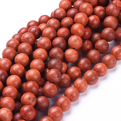 Natural Wood Beads Strands WOOD-F008-01-B-1