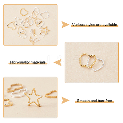 108Pcs 18 Style Brass Linking Rings KK-FH0005-75-1