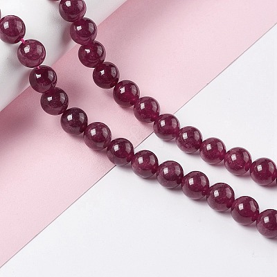 Natural White Jade Imitation Garnet Beads Strands G-I334-02C-1